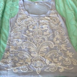 EXPRESS lilac tank top with sequin design